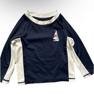 Janie And Jack Toddler Boy Navy Blue Rash Guard Size 12-18 Months